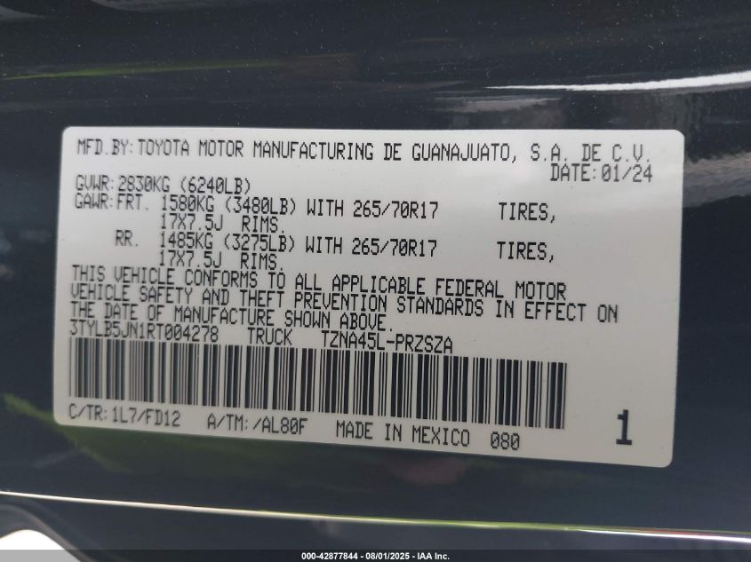 2024 Toyota Tacoma - 3TYLB5JN1RT004278