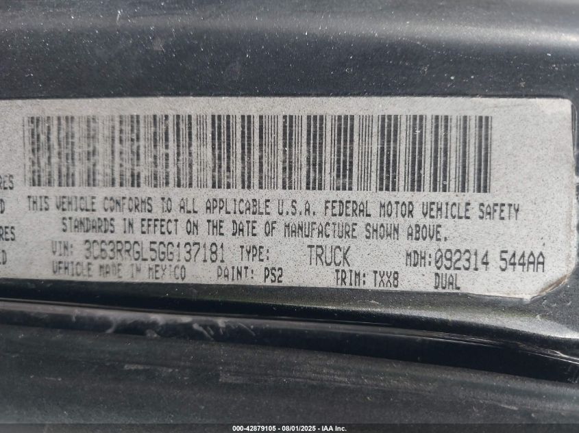 2016 Ram 3500 Tradesman VIN: 3C63RRGL5GG137181 Lot: 42879105