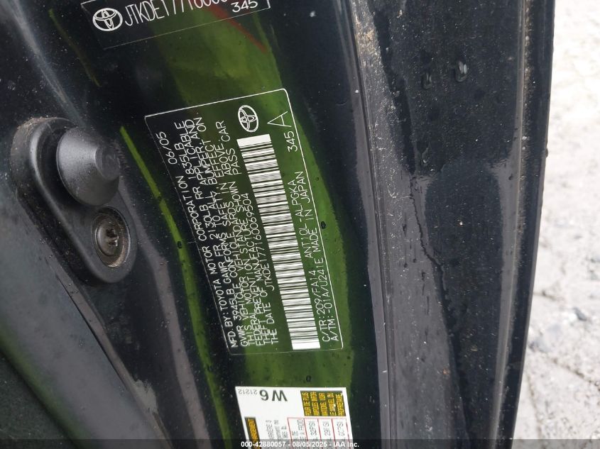 2006 Scion Tc VIN: JTKDE177160069504 Lot: 42880057