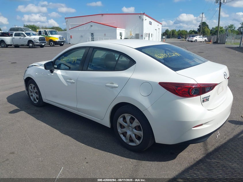 Vin: jm1bm1t75g1282121, lot: 43373963, mazda mazda3 i sport 20163