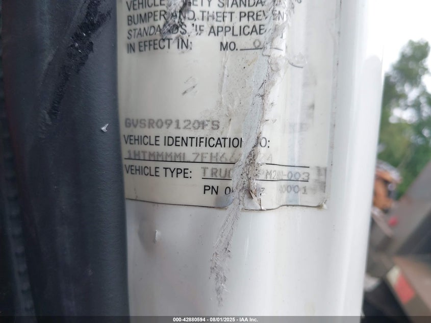 2015 International 4000 4300 VIN: 1HTMMMML7FH662074 Lot: 42880594