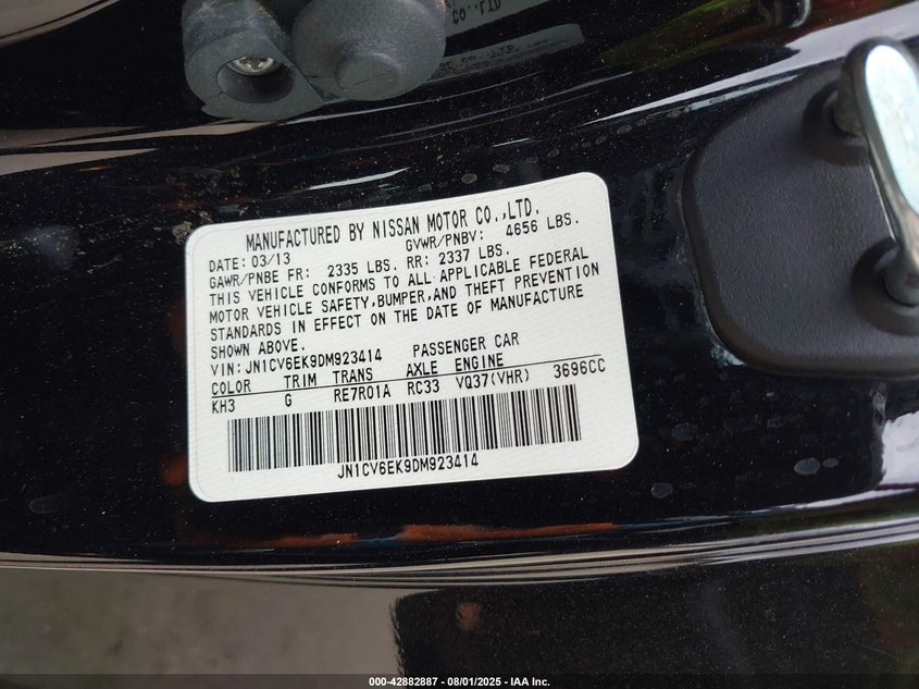 2013 INFINITI G37 JOURNEY - JN1CV6EK9DM923414