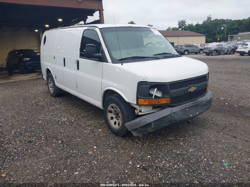 2011 Chevrolet Express 1500 Work Van white van gasoline 1GCSGAFX0B1187493 photo #1