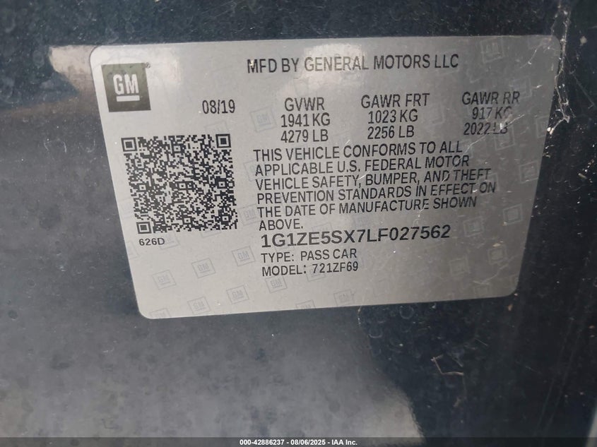 2020 CHEVROLET MALIBU FWD PREMIER - 1G1ZE5SX7LF027562