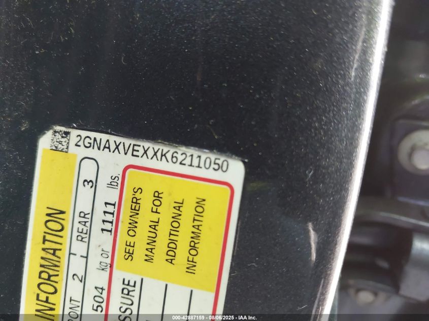 2020 Chevrolet Equinox Fwd Lt 1.5L Turbo VIN: 2GNAXKEV7L6146107 Lot: 42887159