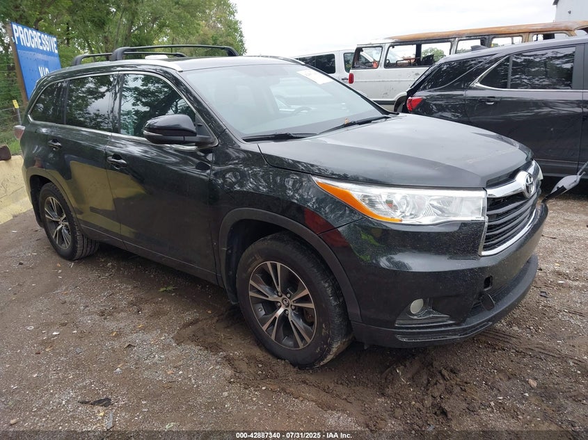 Vin: 5tdjkrfh3gs505845, lot: 43381009, toyota highlander xle v6 20161