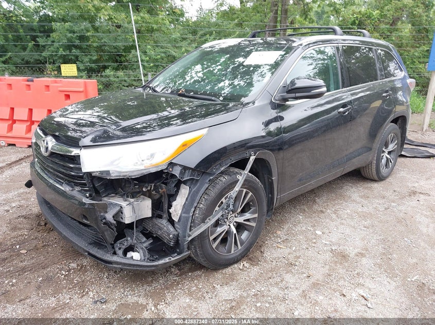 Vin: 5tdjkrfh3gs505845, lot: 43381009, toyota highlander xle v6 20162