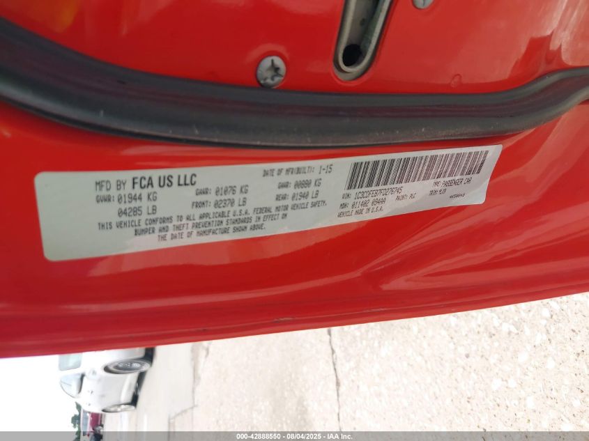 2015 Dodge Dart Gt VIN: 1C3CDFEB7FEB7FD27 Lot: 42888550