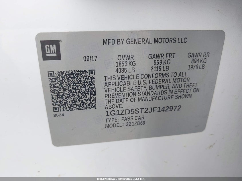 2018 CHEVROLET MALIBU LT - 1G1ZD5ST2JF142972