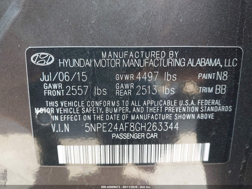 2016 HYUNDAI SONATA SE - 5NPE24AF8GH263344