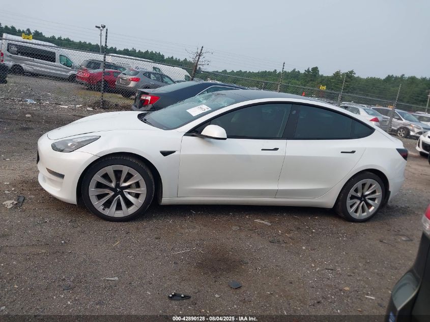 2021 Tesla Model 3 Standard Range Plus Rear-Wheel Drive VIN: 5YJ3E1EA4MF042717 Lot: 42890128