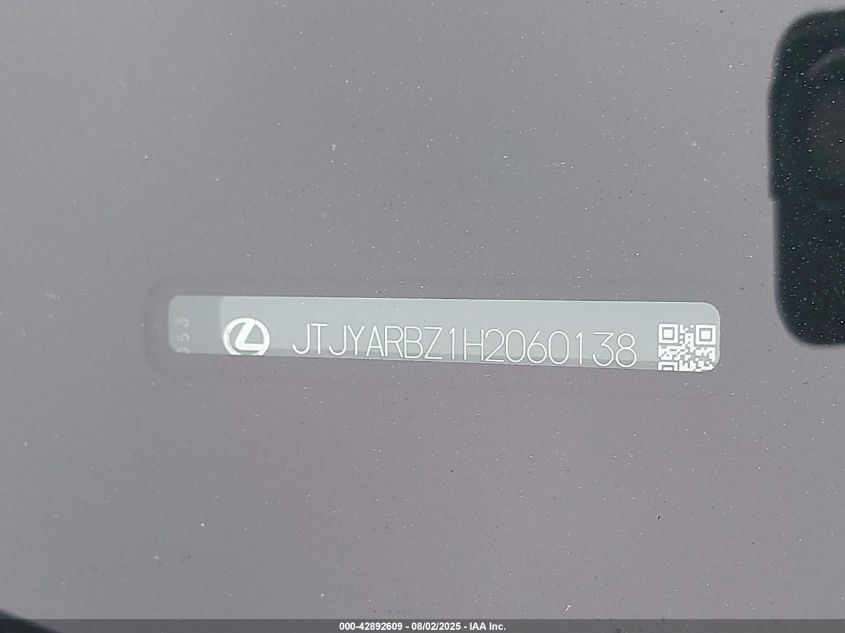 2017 Lexus Nx Nx Turbo VIN: JTJYARBZ1H2060138 Lot: 42892609