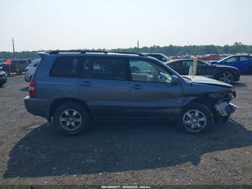 2007 Toyota Highlander V6 VIN: JTEGP21A870145905 Lot: 42893217