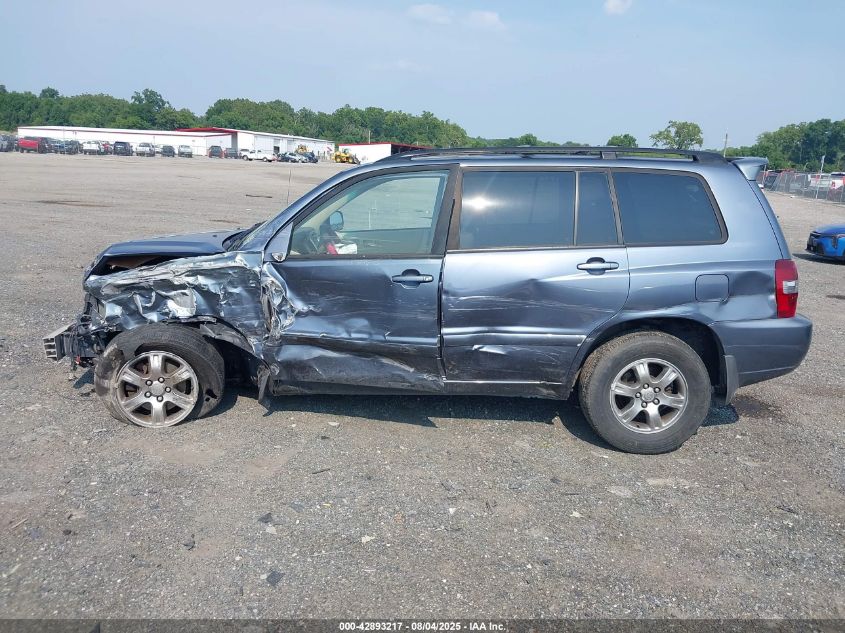 2007 Toyota Highlander V6 VIN: JTEGP21A870145905 Lot: 42893217