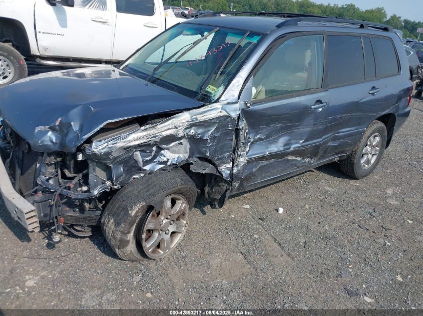 2007 Toyota Highlander V6 VIN: JTEGP21A870145905 Lot: 42893217