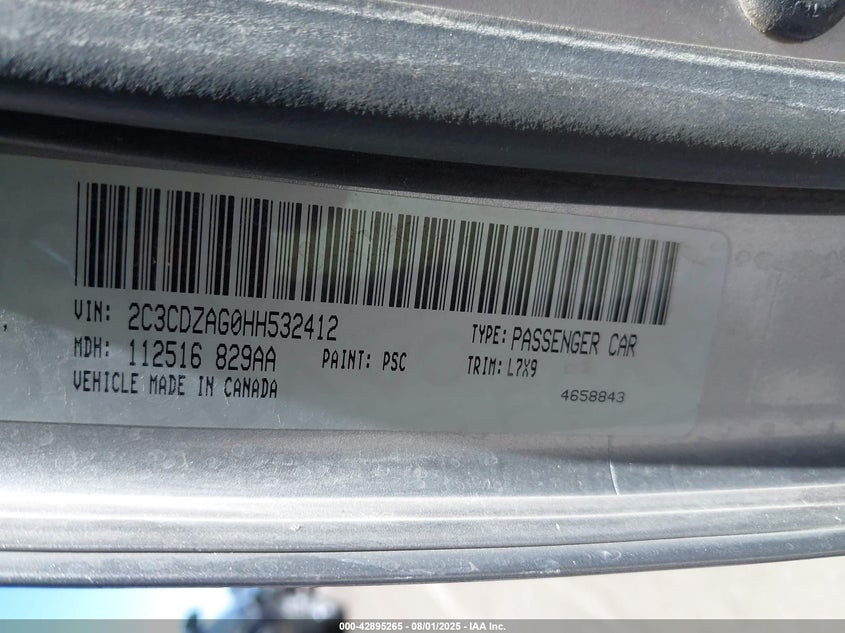 2017 Dodge Challenger Sxt VIN: 2C3CDZAG0HH532412 Lot: 42895265