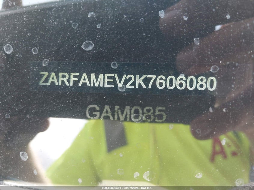 2019 ALFA ROMEO GIULIA QUADRIFOGLIO RWD - ZARFAMEV2K7606080