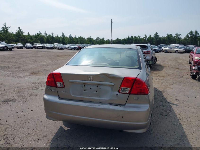 2004 Honda Civic Lx VIN: 2HGES16594H615254 Lot: 42896730
