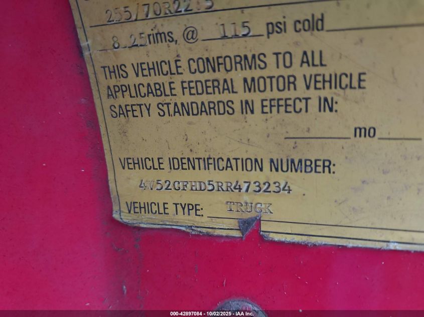 1994 Volvo Fe VIN: 4V52CFHD5RR473234 Lot: 42897084