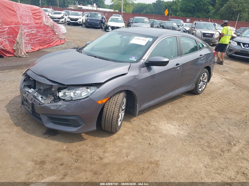 2017 Honda Civic 2.0 Lx Grey Lot 111042897161 Vin 2HGFC2F55HH557396