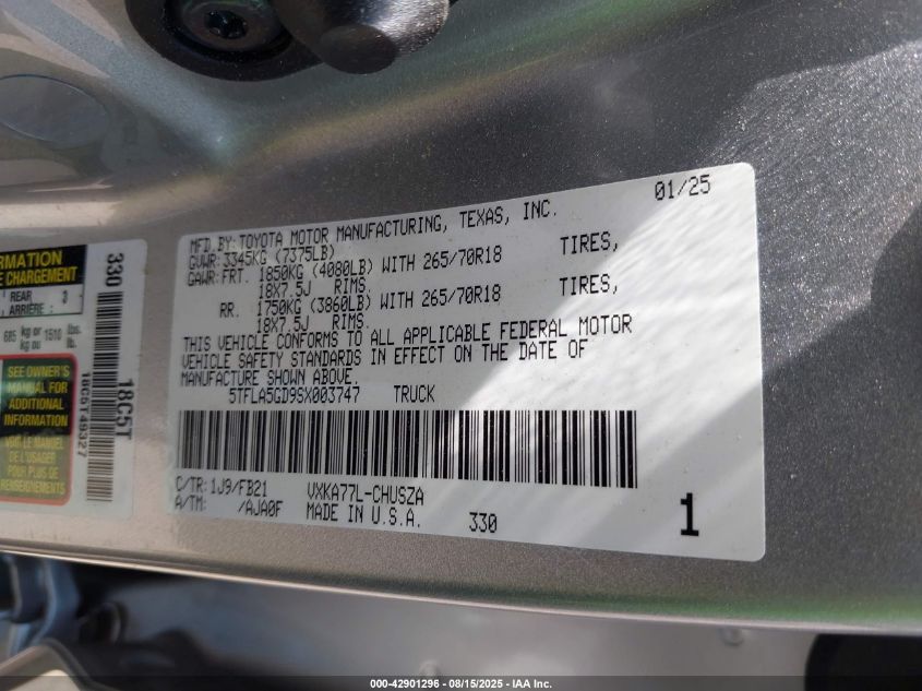 2025 Toyota Tundra - 5TFLA5GD9SX003747