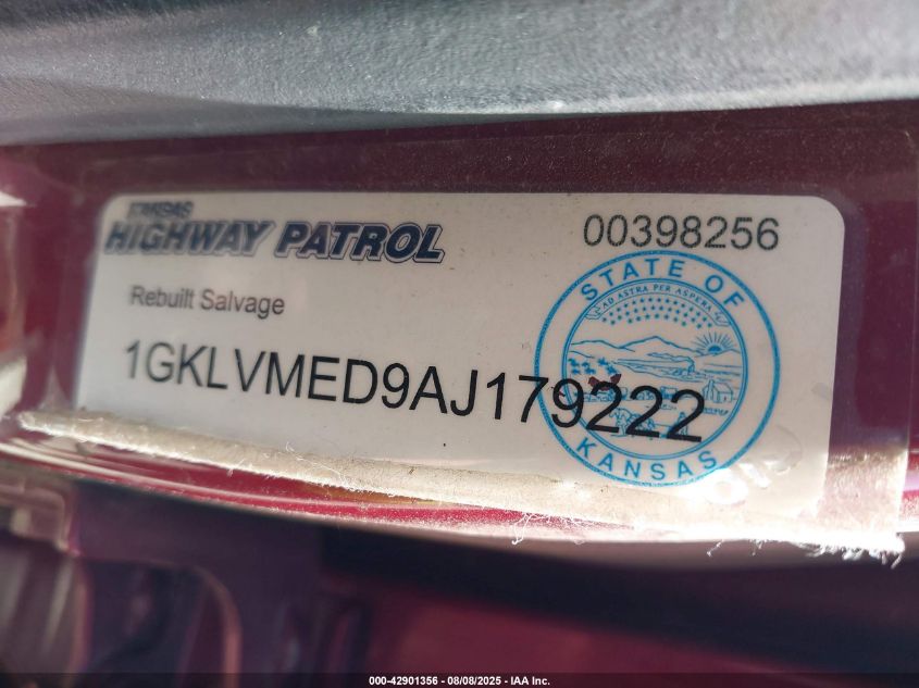 2010 GMC Acadia Slt-1 VIN: 1GKLVMED9AJ179222 Lot: 42901356
