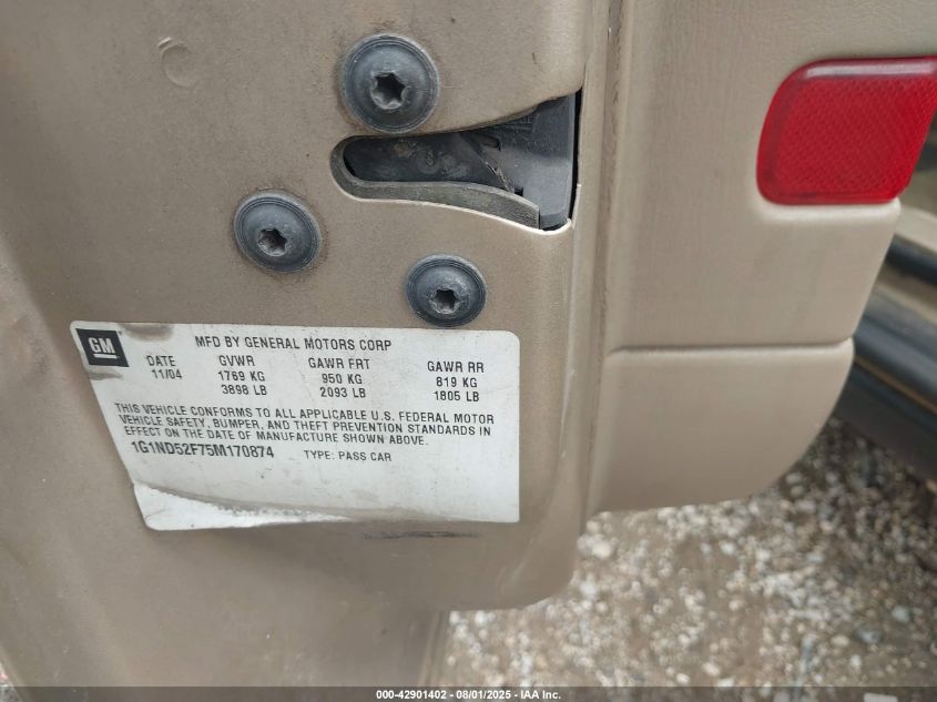 2005 Chevrolet Classic VIN: 1G1ND52F75M170874 Lot: 42901402