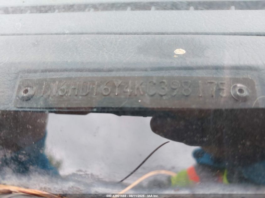 1989 Nissan D21 King Cab VIN: 1N6HD16Y4KC398175 Lot: 42901666