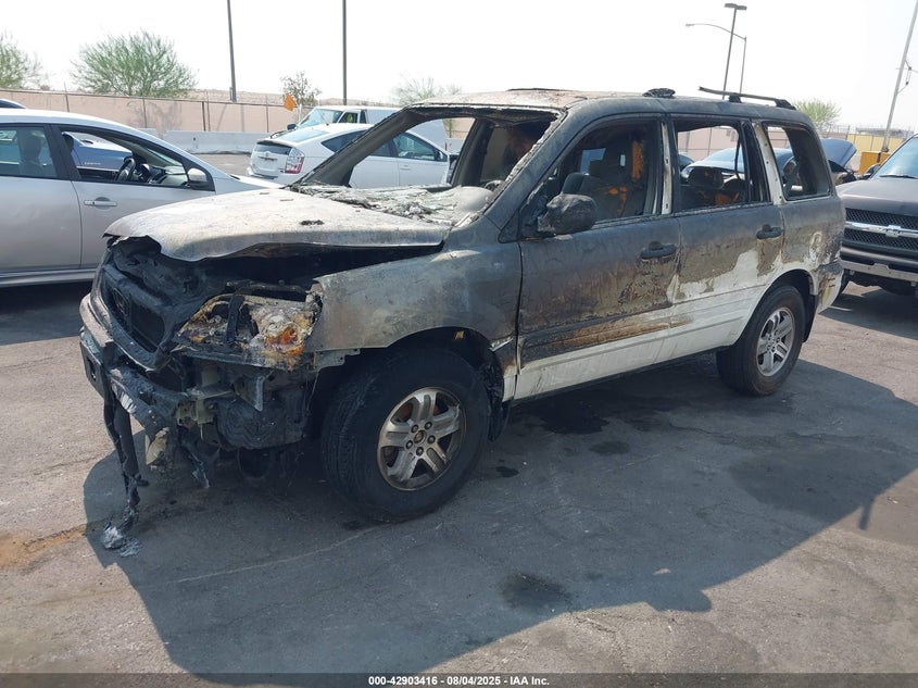 2005 Honda Pilot Ex white other gasoline 2HKYF18425H560563 photo #3