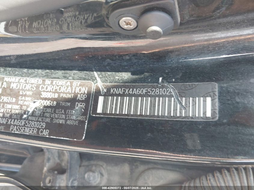 2015 Kia Forte Lx VIN: KNAFX4A60F5281029 Lot: 42905372