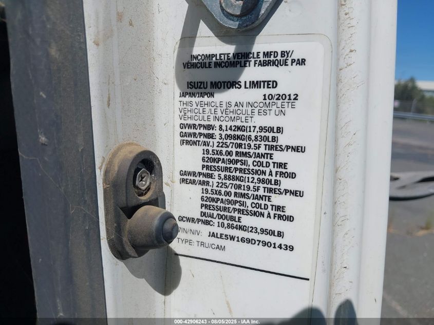 2013 Isuzu Dsl Reg VIN: JALE5W169D7901439 Lot: 42906243