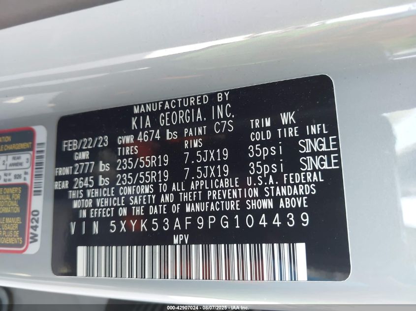 2023 Kia Sportage Sx-Prestige VIN: 5XYK53AF9PG104439 Lot: 42907024