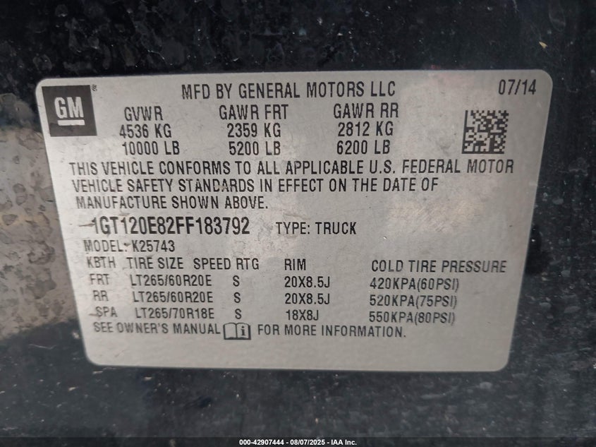 2015 GMC SIERRA 2500HD DENALI - 1GT120E82FF183792