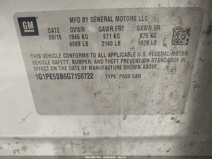 2016 CHEVROLET CRUZE LIMITED LT - 1G1PE5SB6G7158722