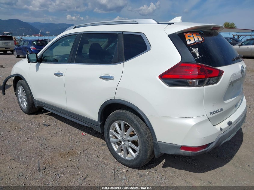 2017 Nissan Rogue 2.5 Sv White Lot 111042908243 Vin KNMAT2MV4HP521934
