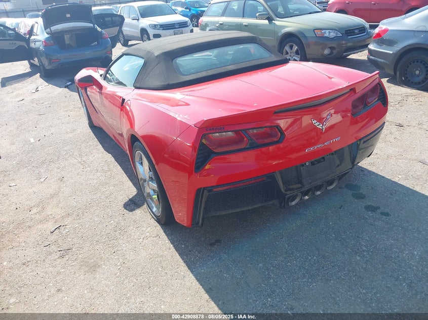 Vin: 1g1yd3d70e5122716, lot: 43402592, chevrolet corvette stingray 2lt 20143
