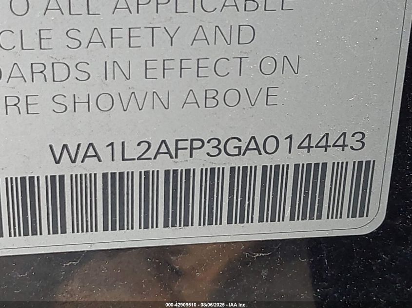 2016 Audi Q5 2.0T Premium VIN: WA1L2AFP3GA014443 Lot: 42909510