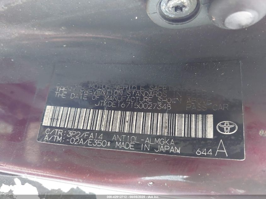 2005 Scion Tc VIN: JTKDE167150027348 Lot: 42912712