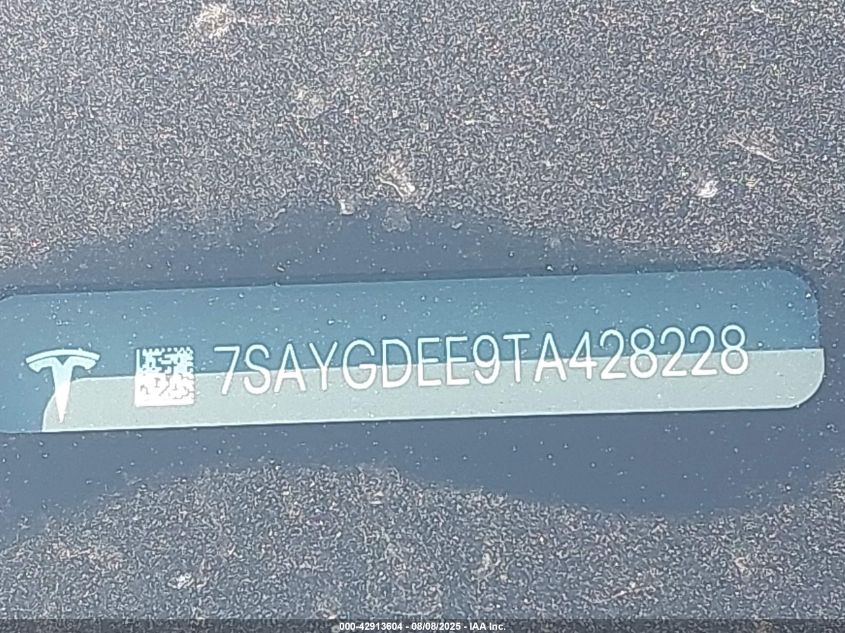 2026 Tesla Model Y VIN: 7SAYGDEE9TA428228 Lot: 42913604
