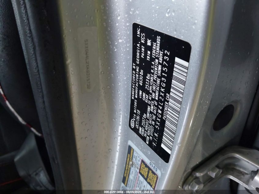 2019 Kia Optima Sx Turbo VIN: 5XXGW4L2XKG315732 Lot: 42913884