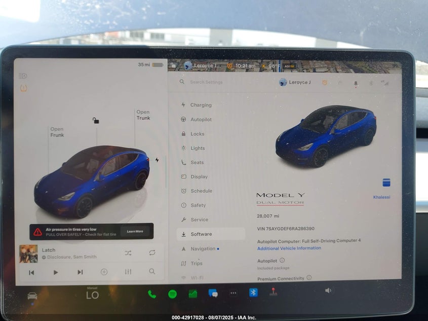 2024 Tesla Model Y Performance Dual Motor All-Wheel Drive VIN: 7SAYGDEF6RA286390 Lot: 42917028