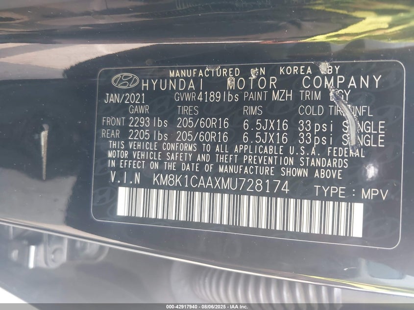 2021 HYUNDAI KONA SE - KM8K1CAAXMU728174