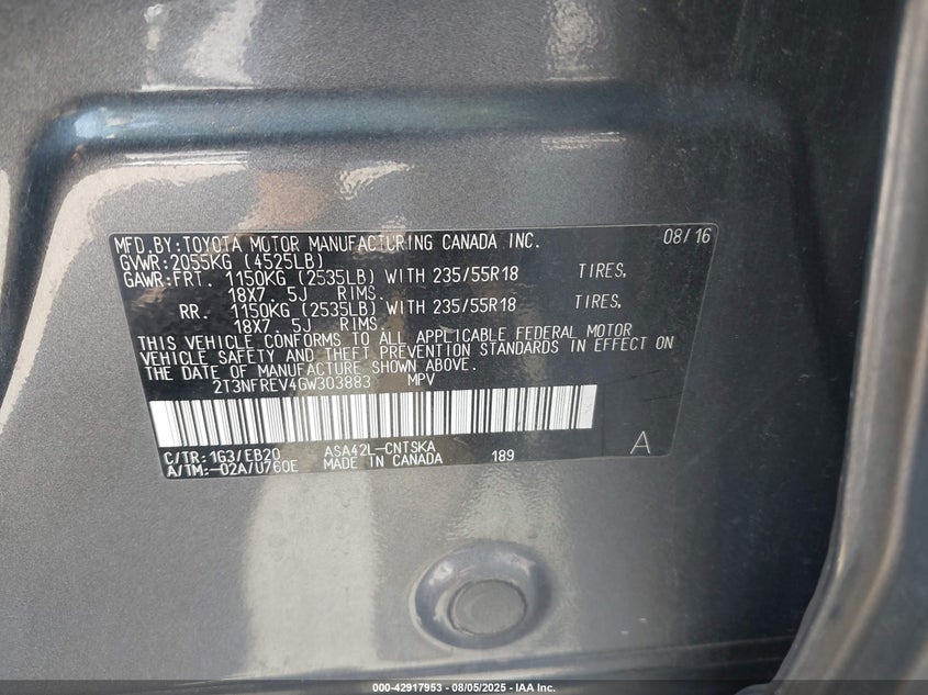 2016 TOYOTA RAV4 SE - 2T3NFREV4GW303883