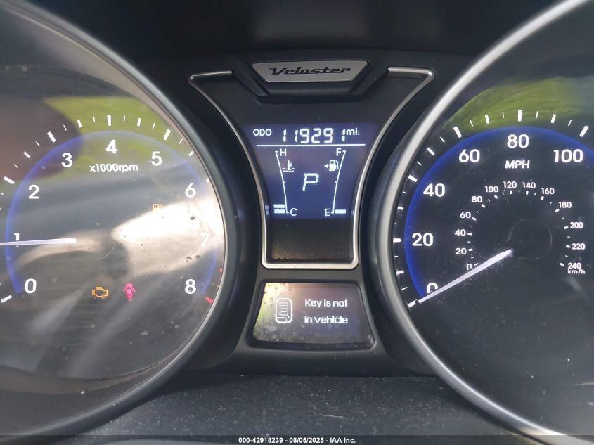 2014 Hyundai Veloster Turbo W/Blue VIN: KMHTC6AE0EU190055 Lot: 42918239