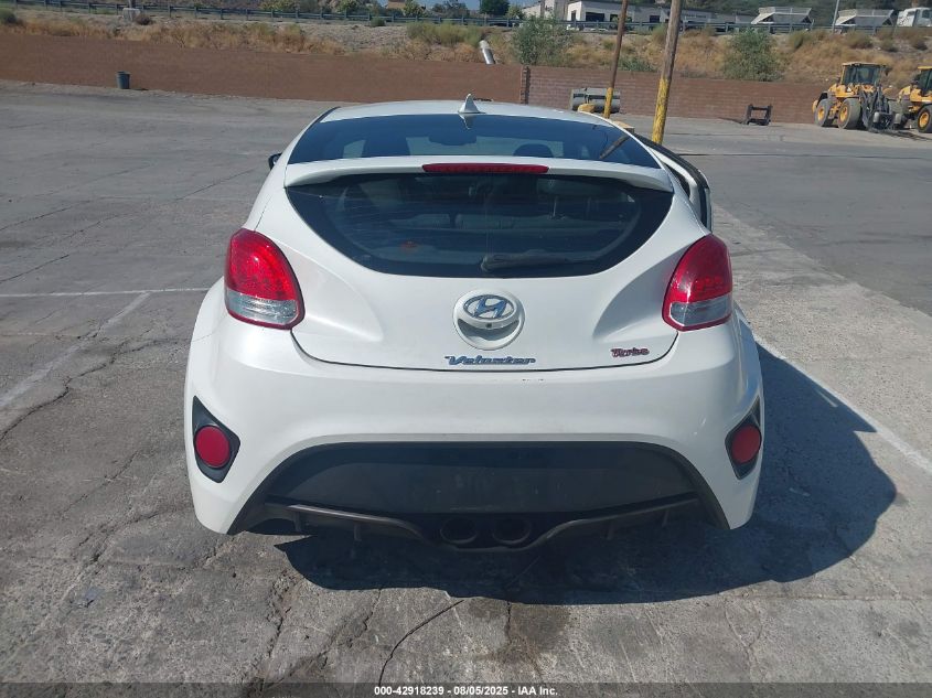 2014 Hyundai Veloster Turbo W/Blue VIN: KMHTC6AE0EU190055 Lot: 42918239