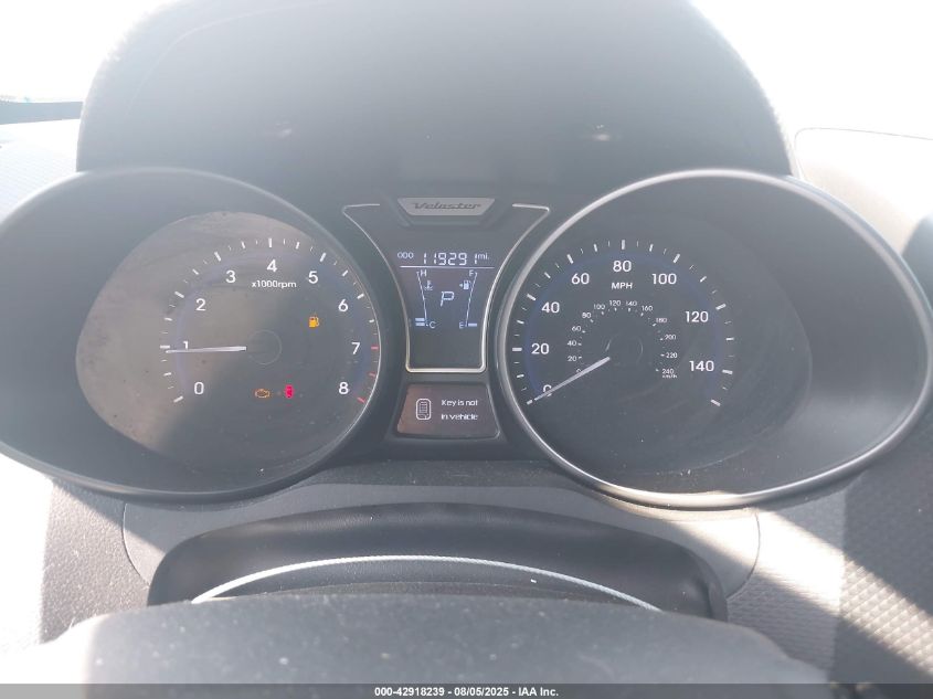 2014 Hyundai Veloster Turbo W/Blue VIN: KMHTC6AE0EU190055 Lot: 42918239