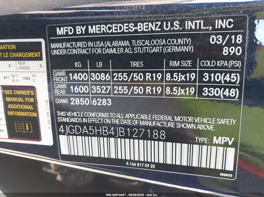 2018 MERCEDES-BENZ GLE 350 4MATIC - 4JGDA5HB4JB127188