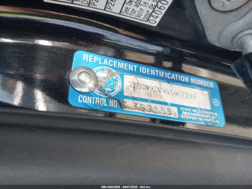 2004 Toyota Tacoma Prerunner V6 VIN: 5TEGN92N94Z407298 Lot: 42923295