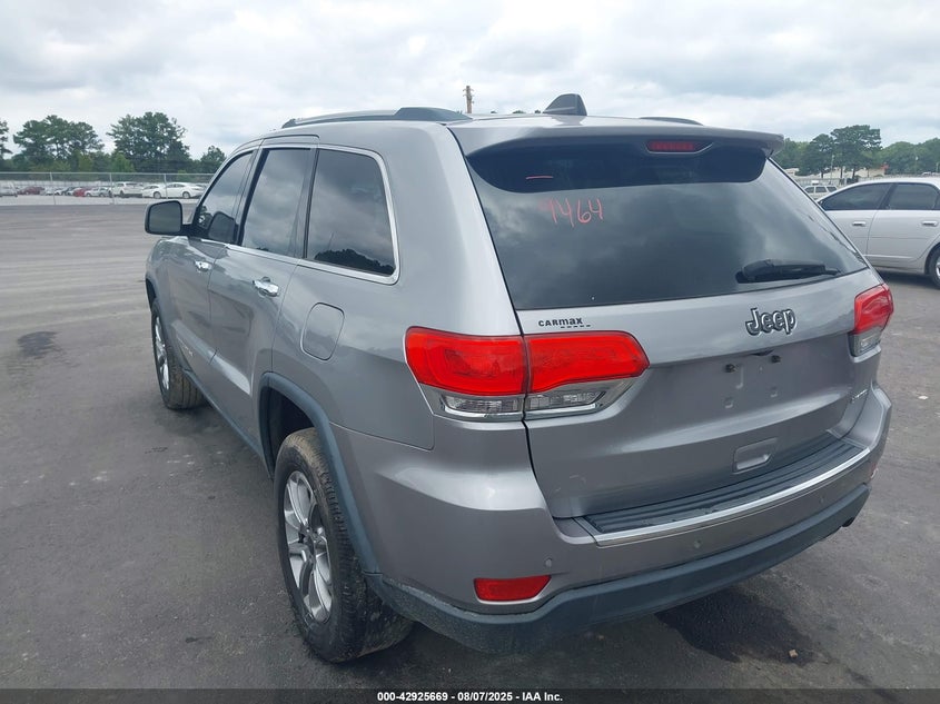 Vin: 1c4rjebg8gc409464, lot: 43419408, jeep grand cherokee limited 20163