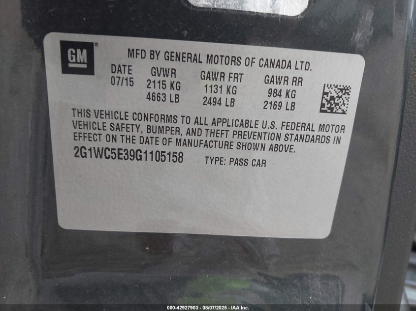 2016 CHEVROLET IMPALA LIMITED LTZ - 2G1WC5E39G1105158